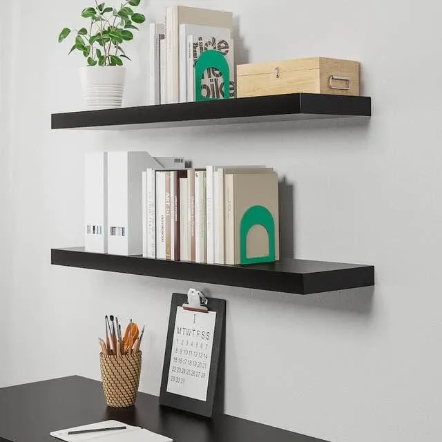 Lack Ikea Wall Shelf, Black-Brown (110x26 cm) photo 3