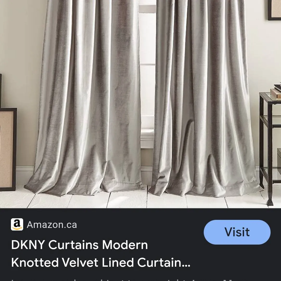Two Silver Grey DKNY Curtains photo 1