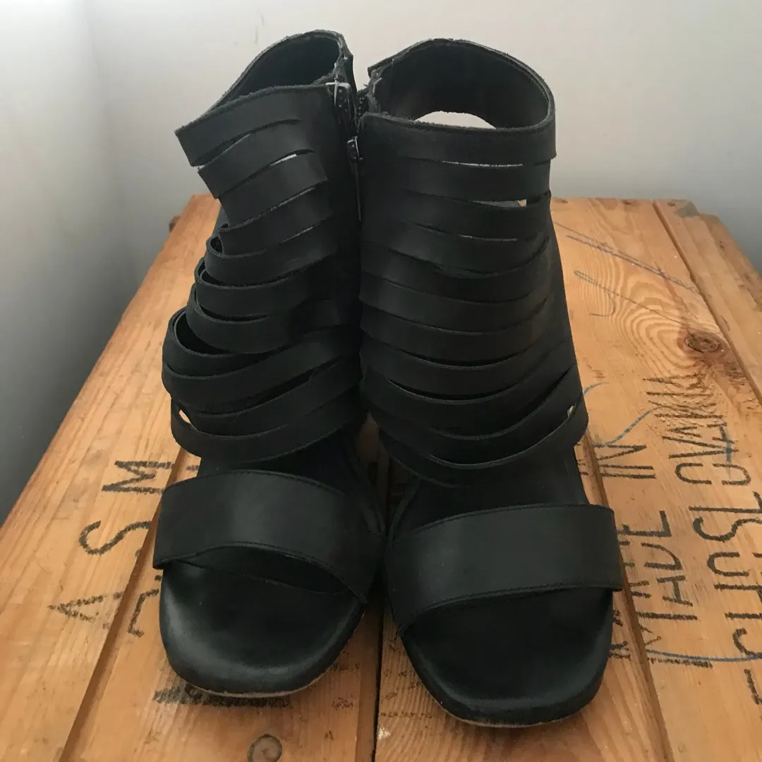 Black Leather Heels photo 3