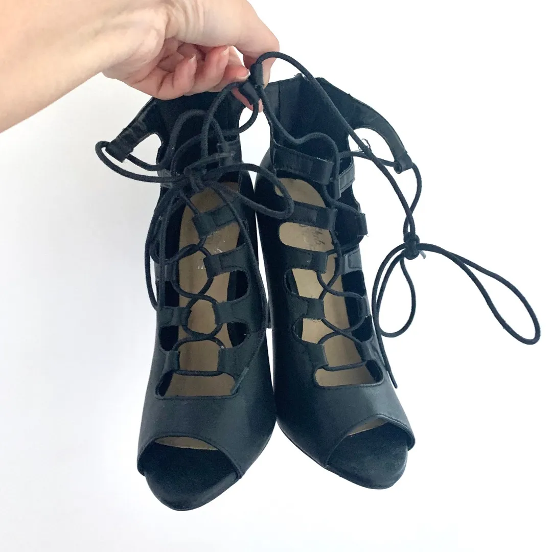 Lace Up Heels - Size 7 photo 4