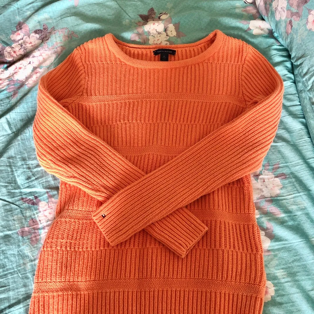 Tommy Hilfiger Orange Knit Sweater photo 3