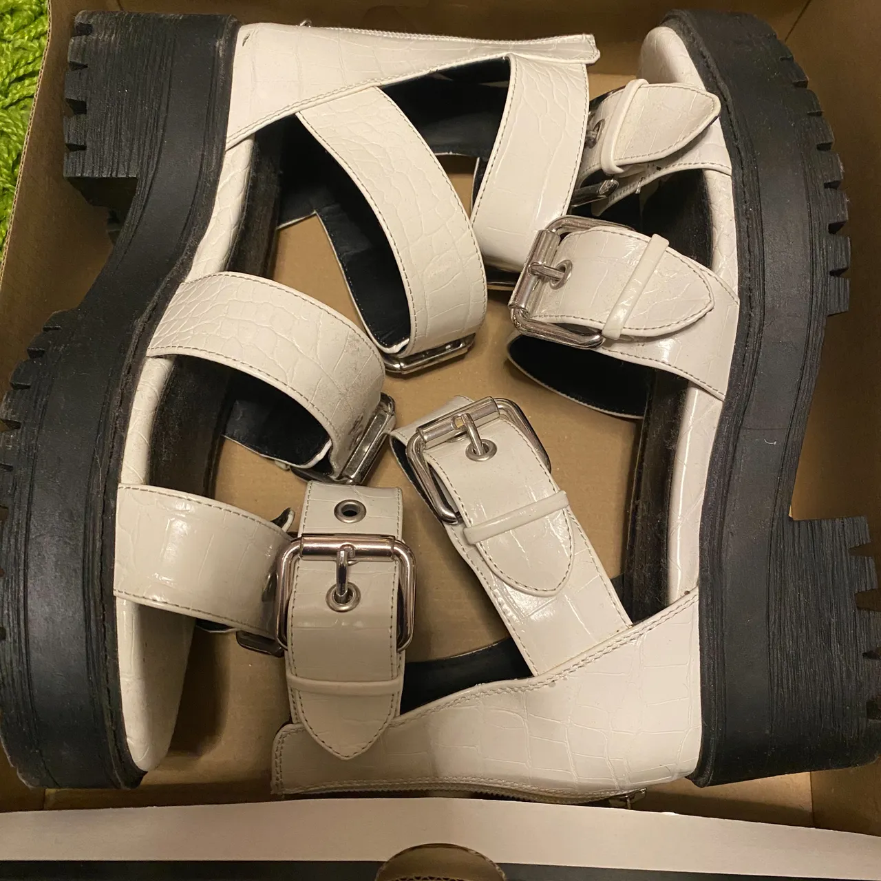 ASOS White chunky platform sandals  photo 3