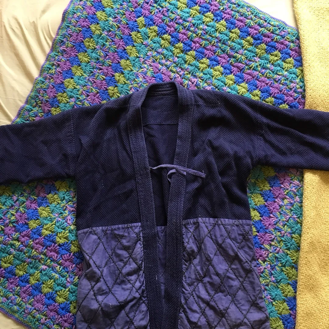 Vintage indigo dyed 3/4 sleeve jacket photo 1