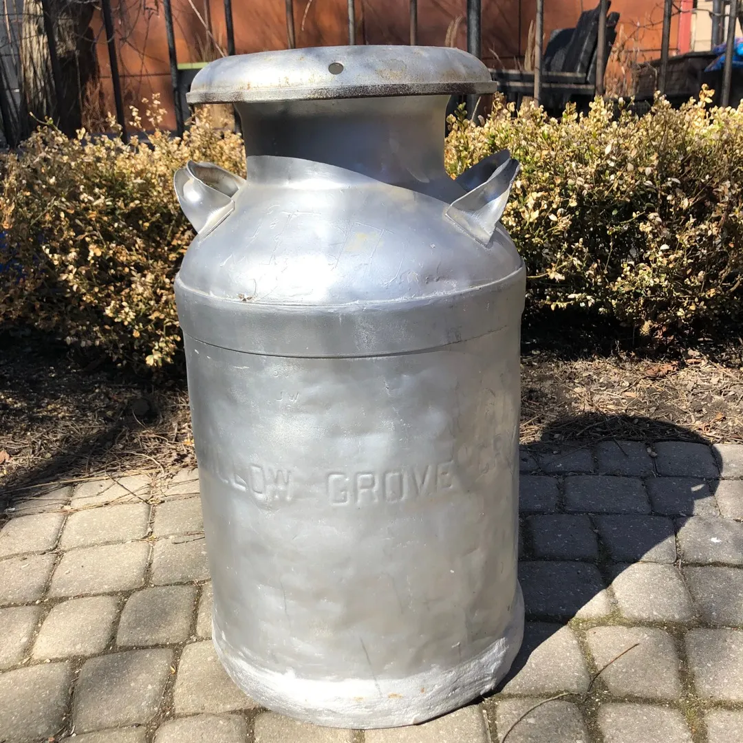 vintage 1920s 24 inch high metal milk jug photo 1