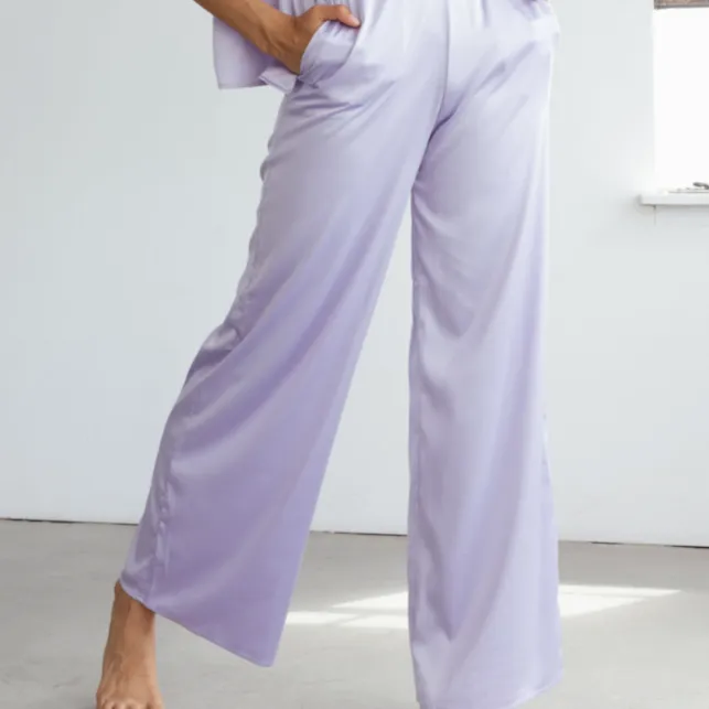 Lavender Satin PJ Pants Size L photo 1