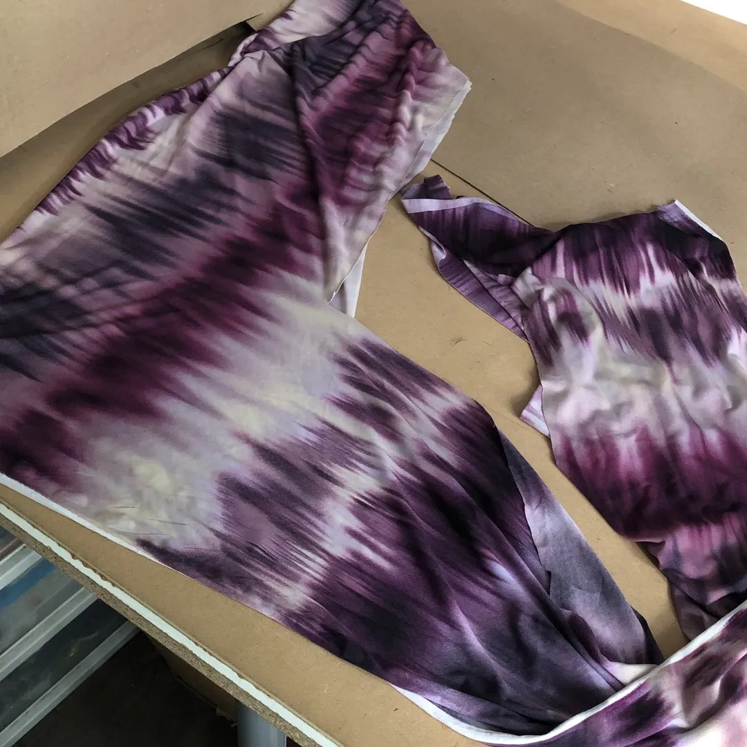 Small Piece Of Purple Knit Tie Dye Fabric photo 1