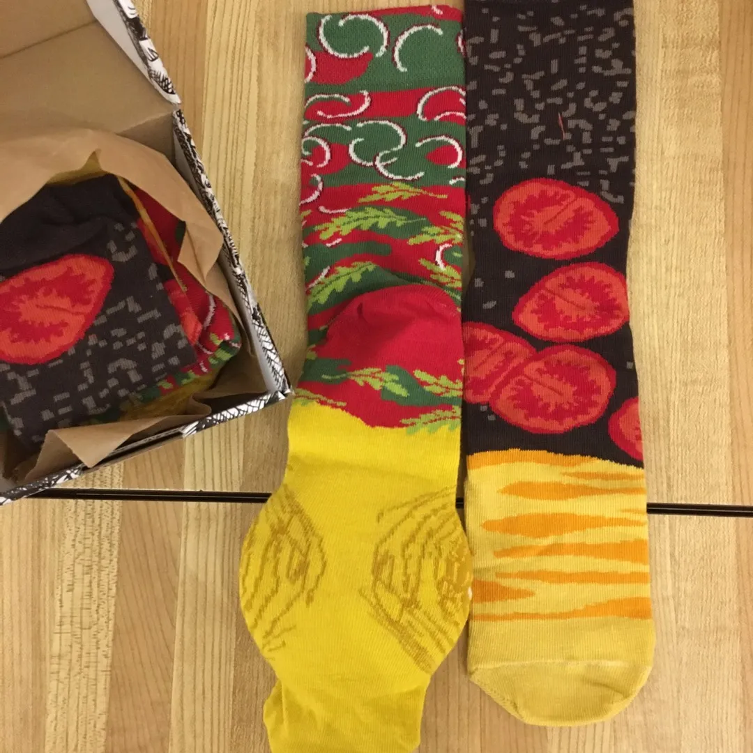 Hamburger Socks In A Takeout Container photo 5