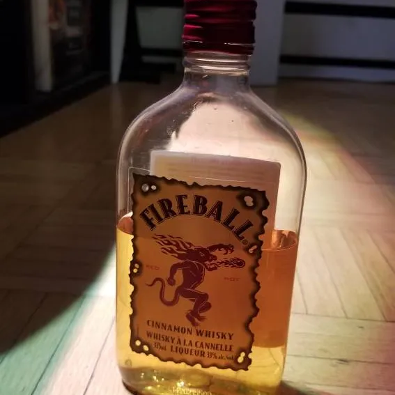 Opened Bottle Of Fireball Whiskey Liquor Booze photo 1