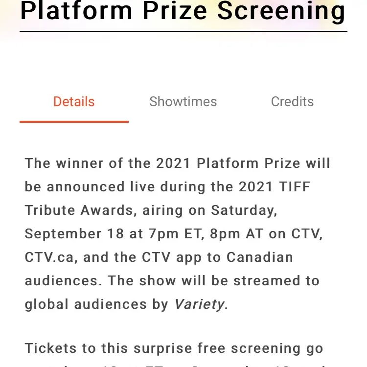 Two Free Tickets To TIFF Award Film Screening(9pm Tonight) photo 1