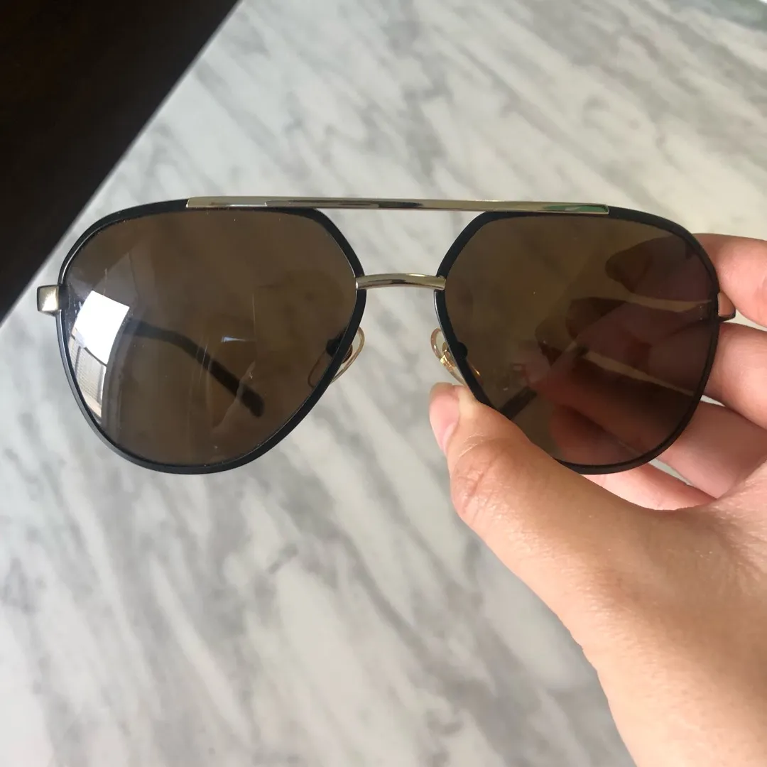 Michael Kors Black Gold Aviator Sunglasses photo 1