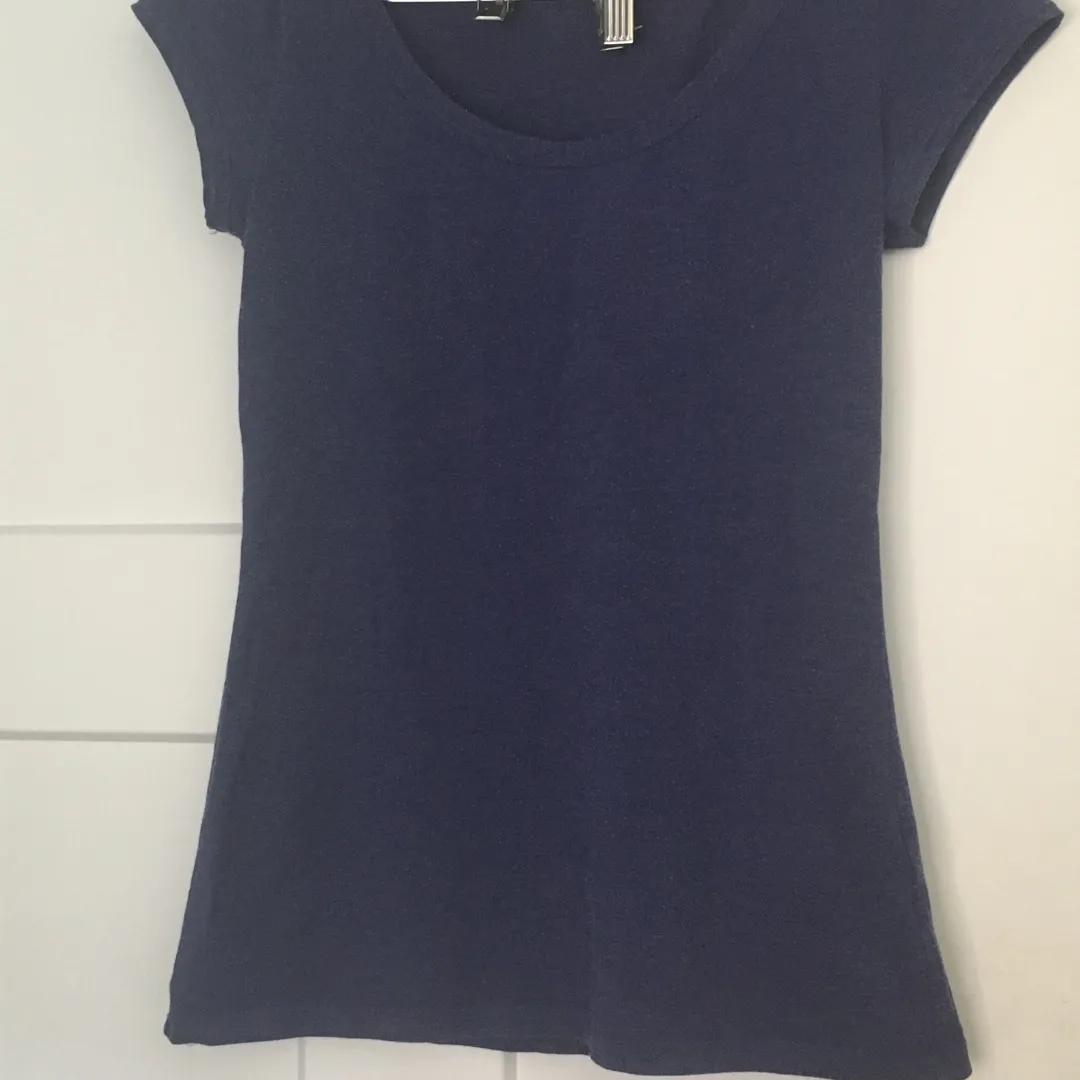 Cotton Fitted Deep Blue Tee L (but Fits S-M) photo 1