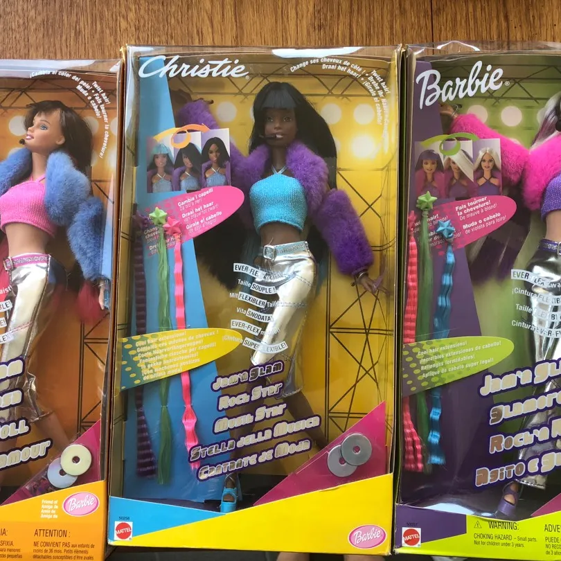 Set Of 3 Barbie Jam N Glam Dolls In Boxes 2000 photo 4
