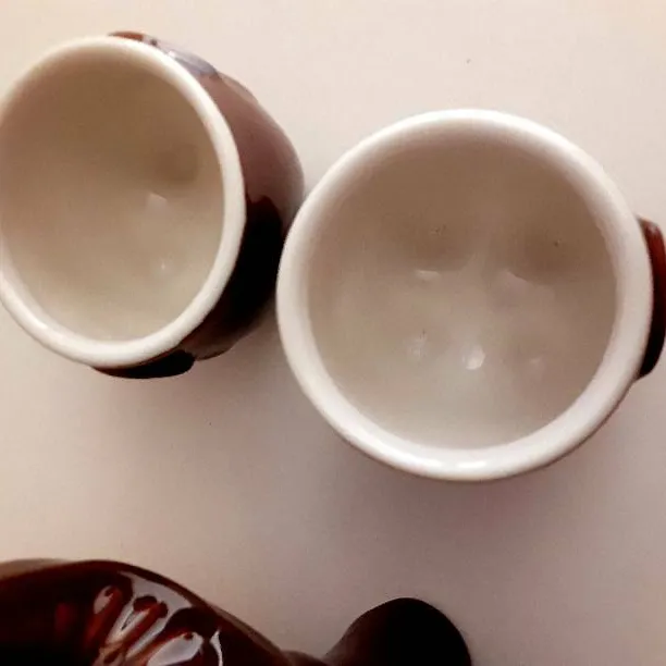 BNIB Stoneware Elephant Teapot & Two Matching Cups - Chocolat photo 3