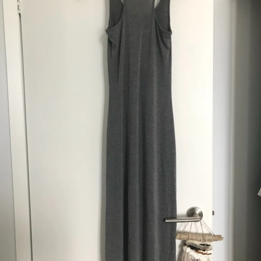 H&M Long Grey Maxi Dress Racerback with Pocket photo 4