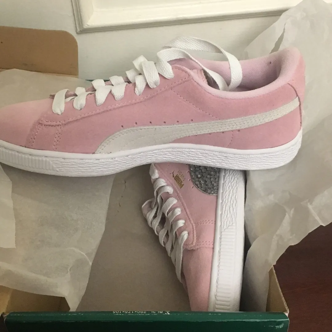 Pink Suede Puma Bling Sneakers Size 38/38.5 photo 7