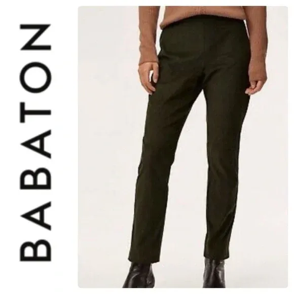 Aritzia Babaton MITCH Corduroy Pants (Size 4, Dark Green) photo 3