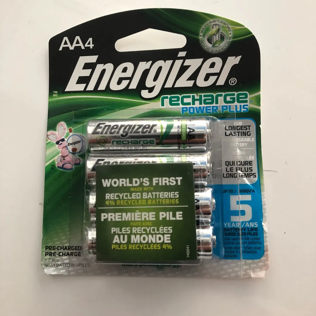 Brand New Energizer Rechargeable Batteries 4 Pack photo 1
