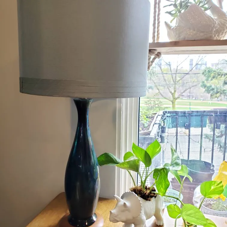 ** Super Stylish MCM Dripping Blue/Green Ceramic Lamp** photo 1