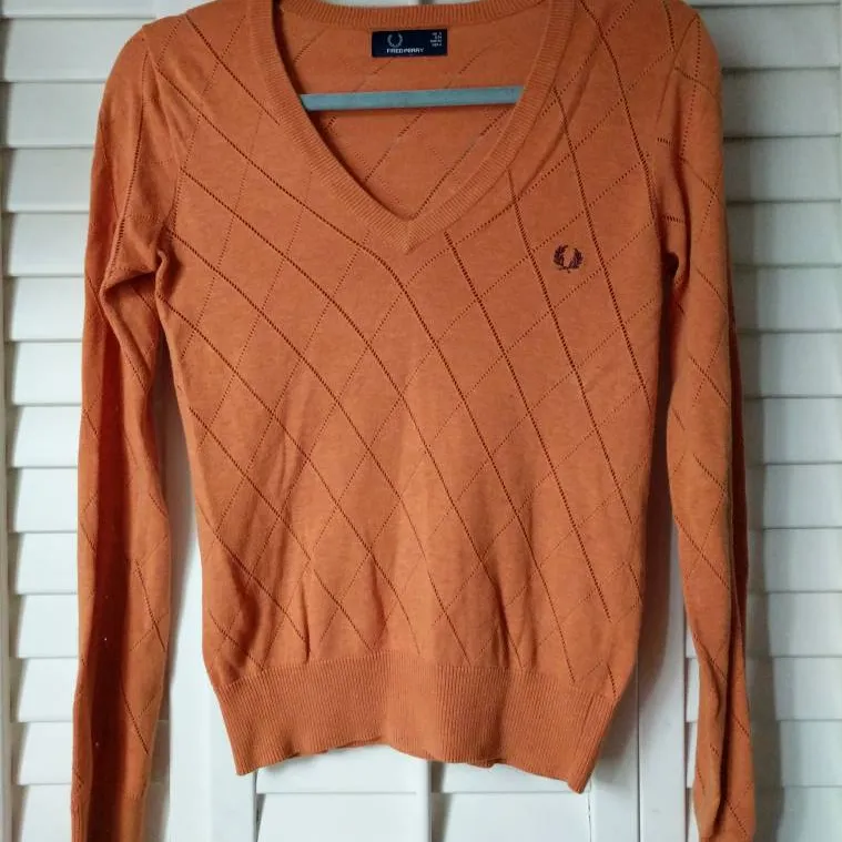 Orange Cotton Fred Perry Sweater photo 1