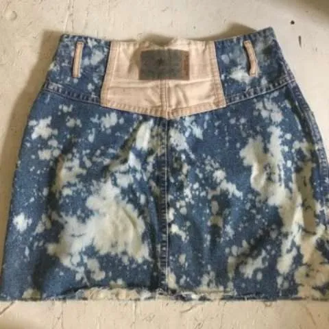 Acid Wash Denim Mini Skirt photo 3