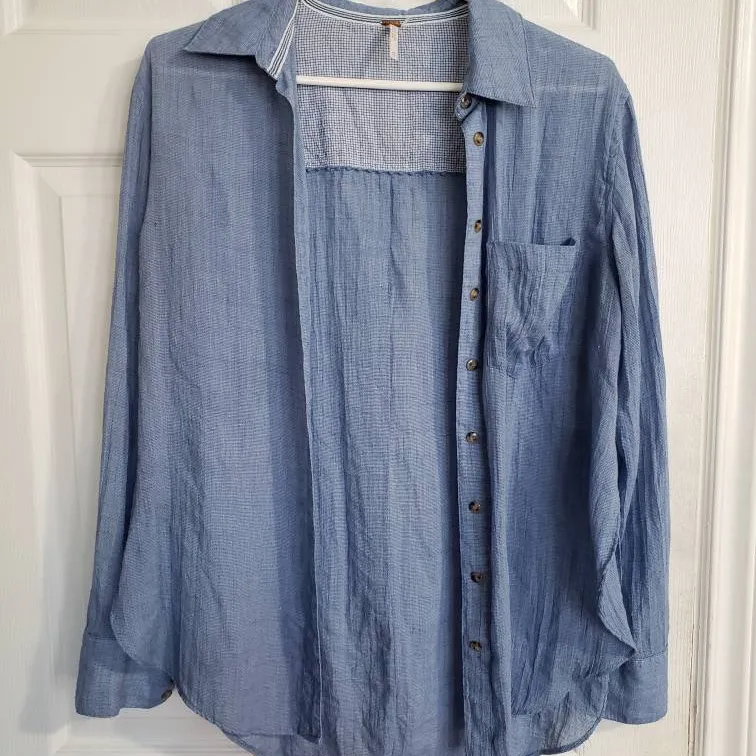 brand new blue free people blouse photo 1