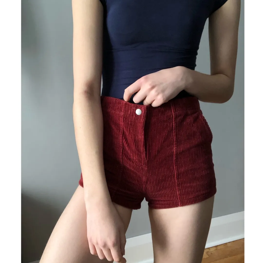 XS Forever 21 Red Corduroy shorts photo 3