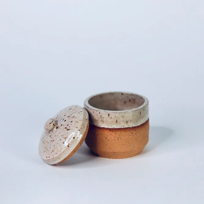 Speckled clay jar - handmade ceramics photo 3