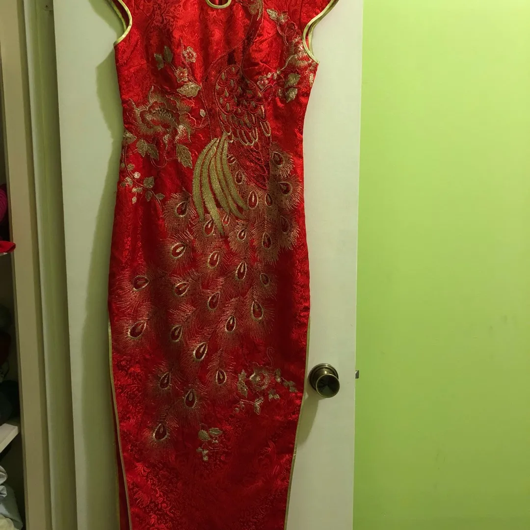 Red Chinese Wedding Gown Dress (Qipao) photo 1