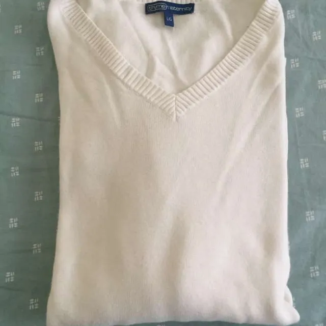 White Maternity Sweater photo 3