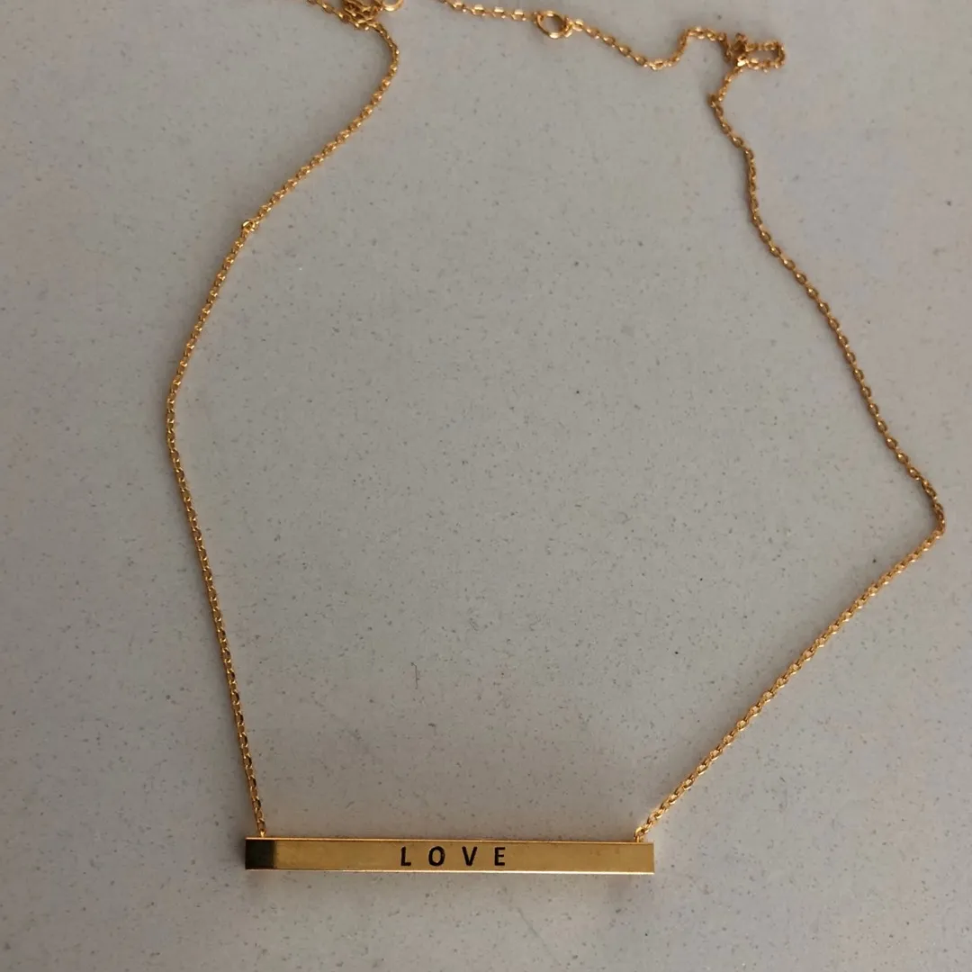 Dainty Gold Love Necklace photo 1