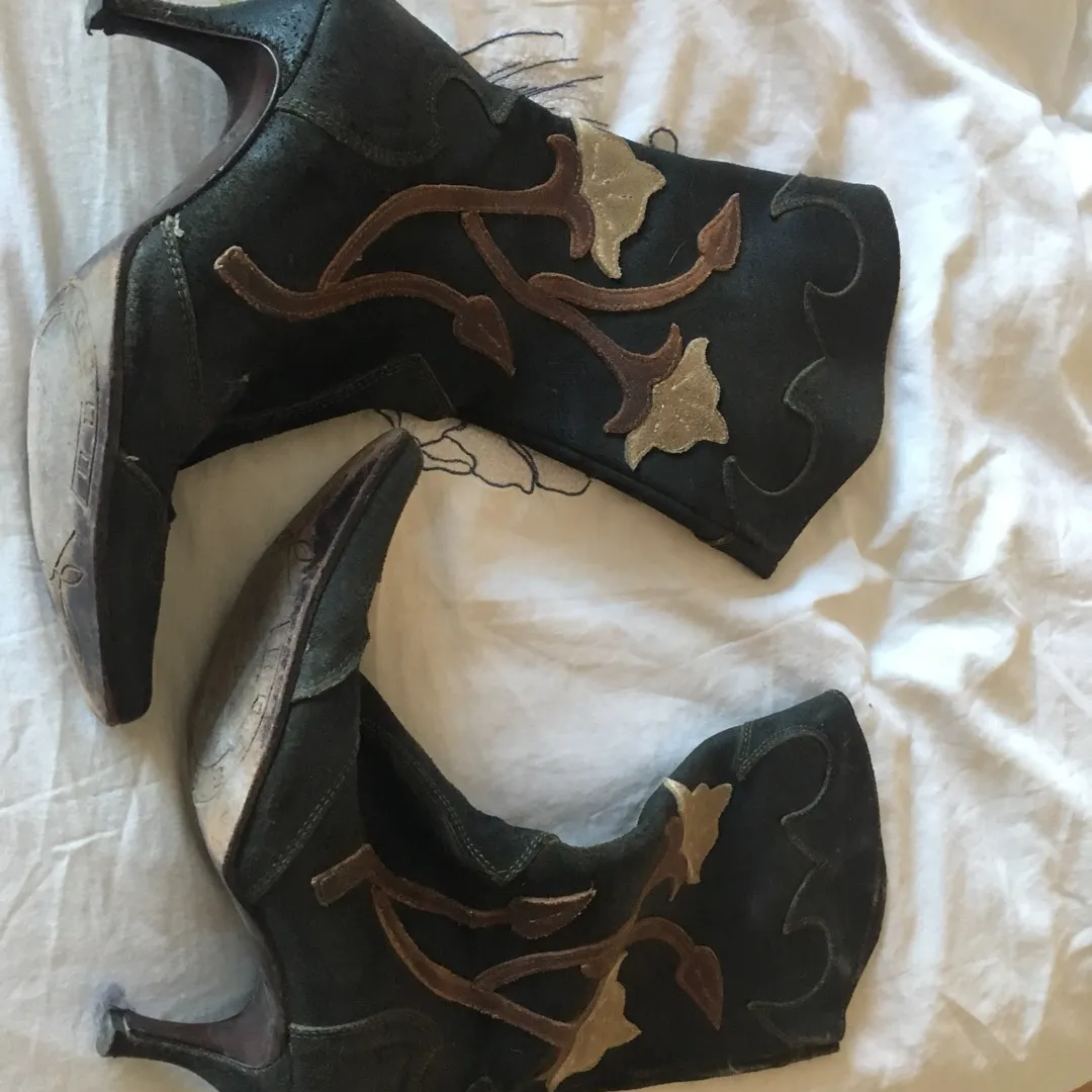 EUC Size 36 Leather Cowboy-ish Boots photo 1