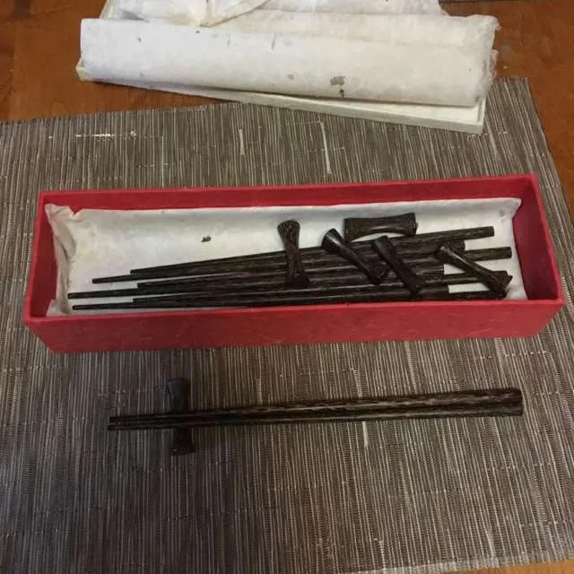 Set Of 6 Bamboo Chop Sticks. photo 1