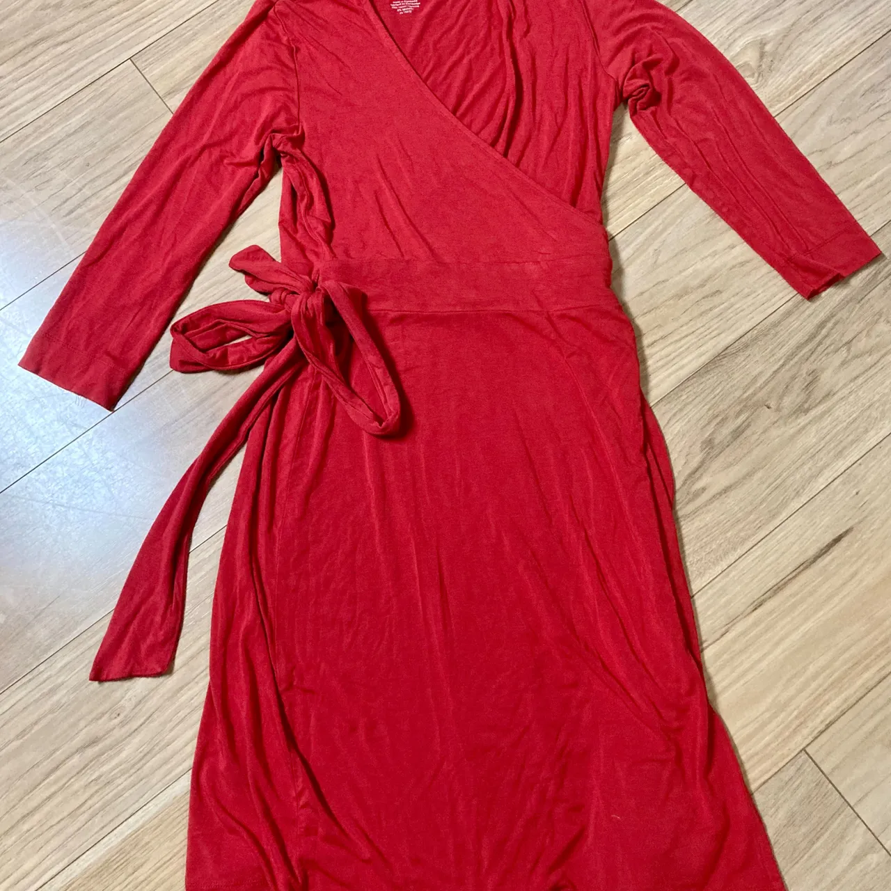 Joe fresh red dress wrap around style size small photo 1