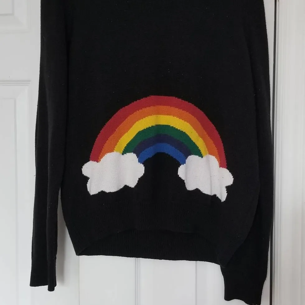 Plus Size Rainbow And Clouds Sweater photo 3