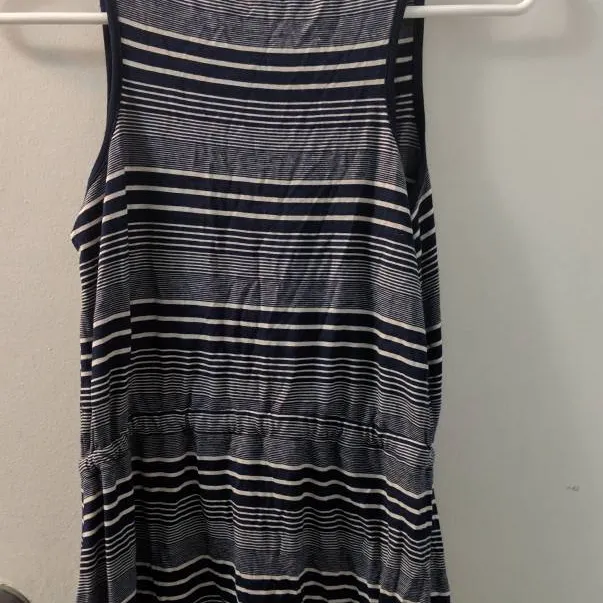 Navy Blue And White Striped Dress photo 3