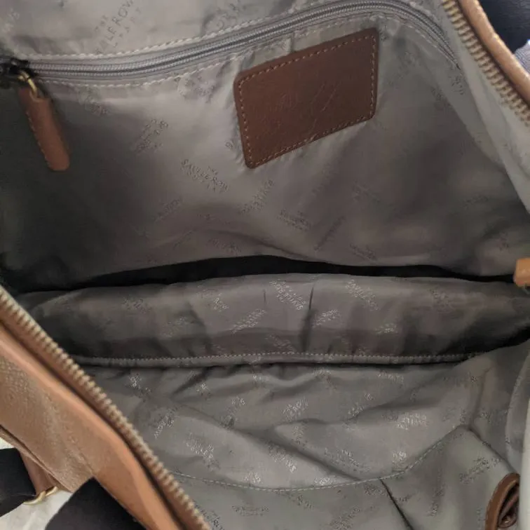 Brown Leather Shoulder Travel Bag photo 7