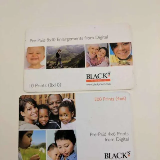 Blacks Photo Print Pre-paid Cards photo 1