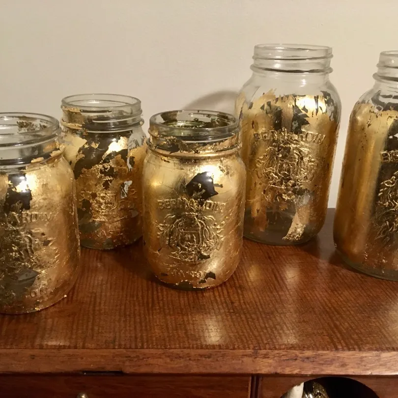 Gold Leaf Mason Jars photo 1