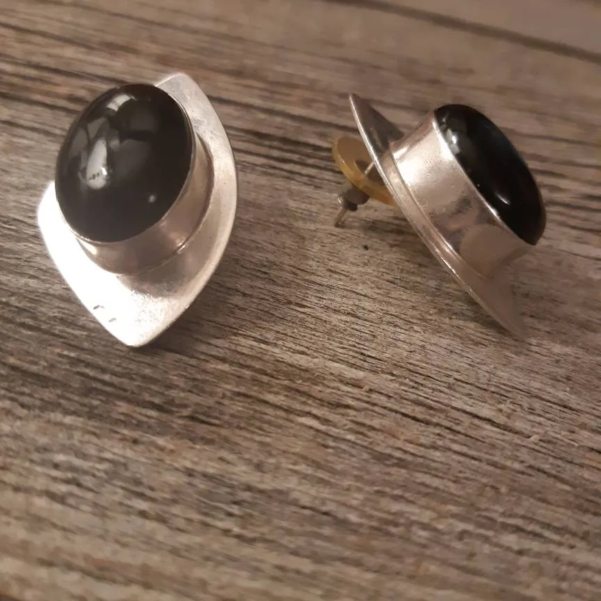 Onyx and Silver Earings photo 1