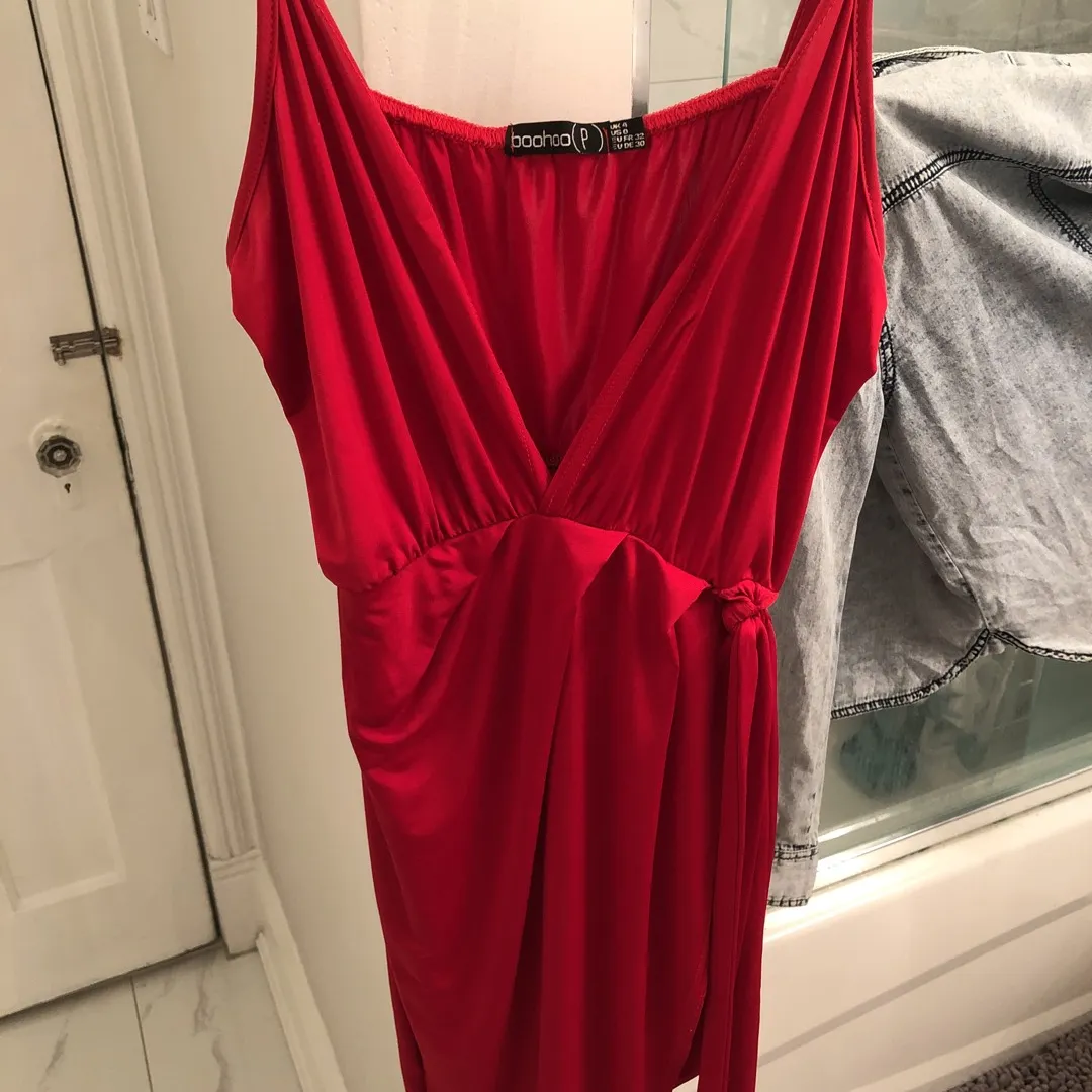 Low Cut Red Dress photo 1