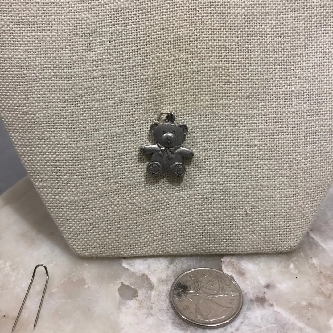 Pewter Teddy Necklace Charm photo 1