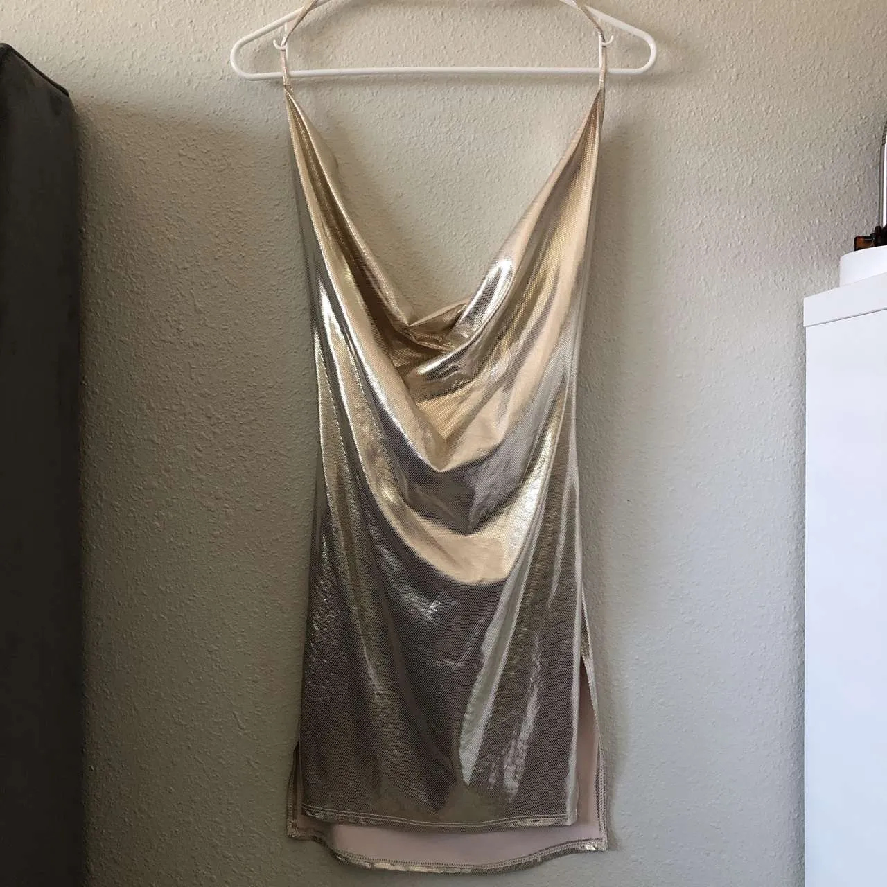 Metallic Cowl Dress (size S) photo 1