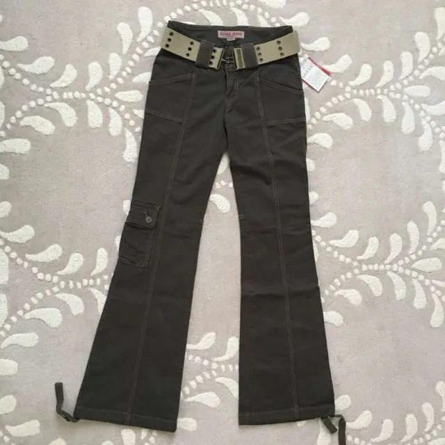 BNWT Guess Jeans Olive Green Cargo Pants Size 24 photo 3