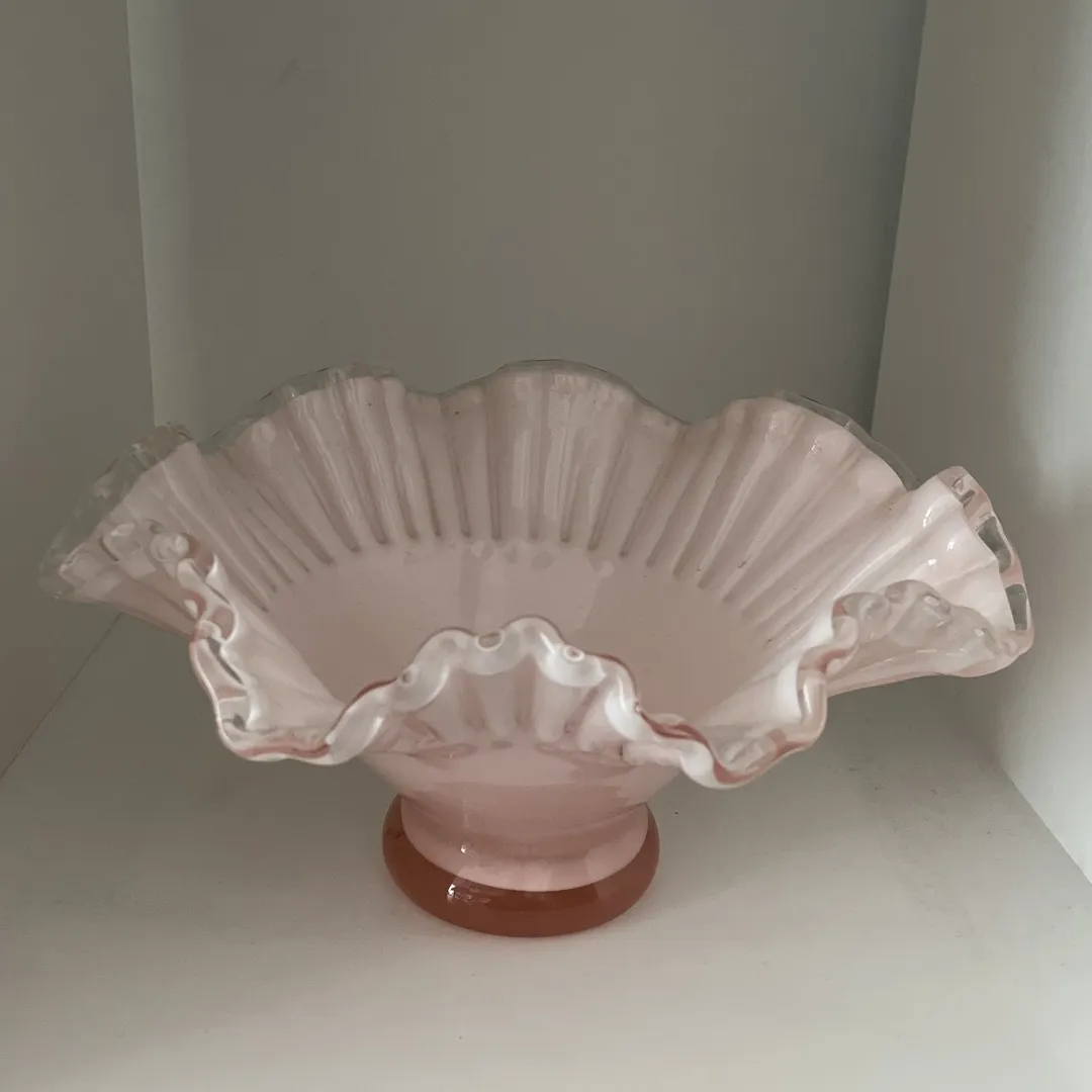 Vintage Pink Milk Glass Bowl photo 1