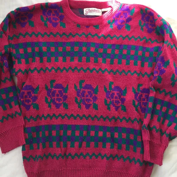VINTAGE printed sweater 80s/90s photo 1