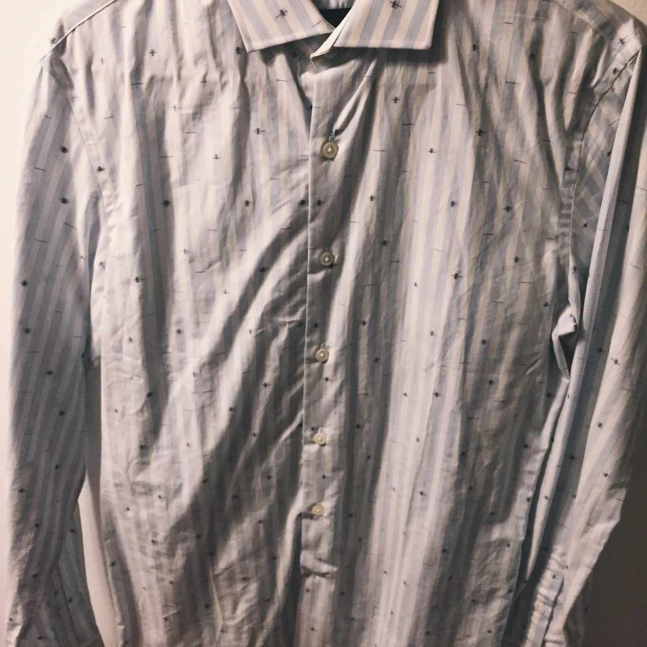Banana Republic blue/white striped dress shirt (slim fit) photo 1