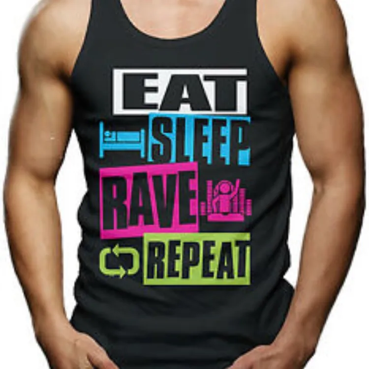 ISO Men’s “Eat Sleep Rave Repeat” Shirt photo 1