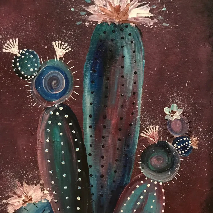 Original Cacti Painting photo 3