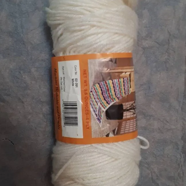 White Knitting Yarn photo 1
