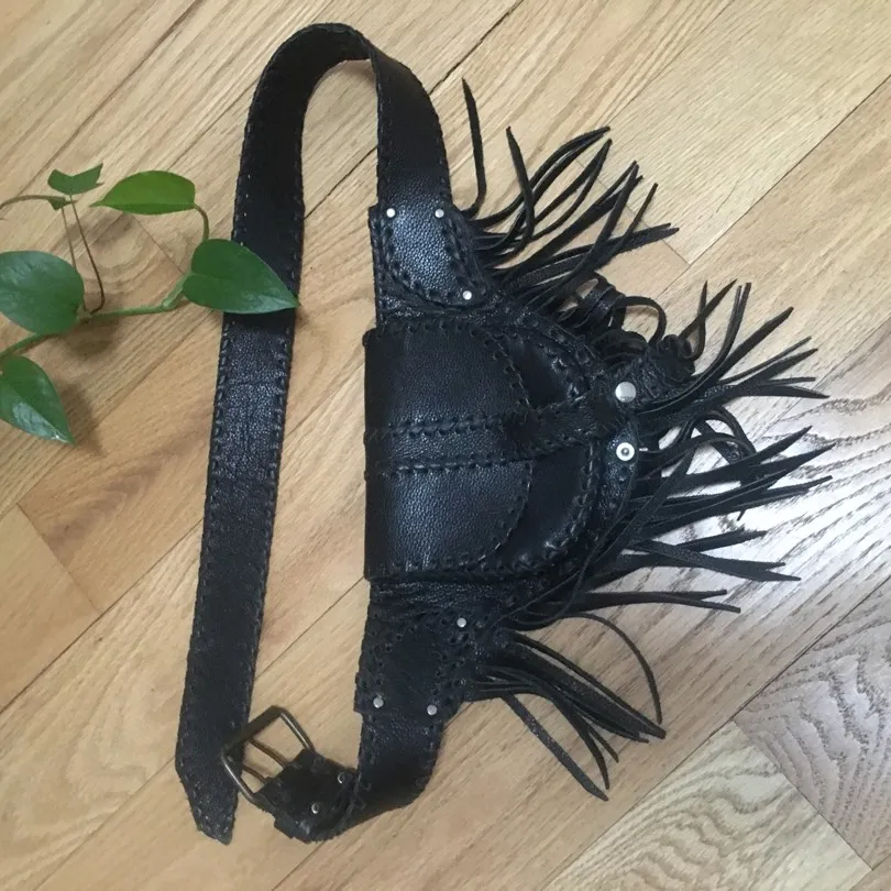 Adjustable Belt Bag In Black (genuine)Leather photo 3
